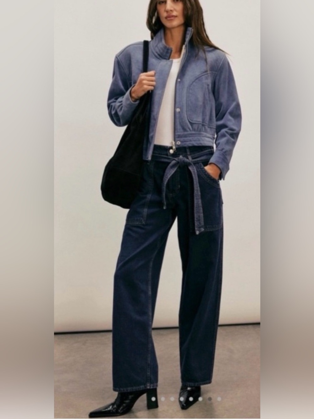 Free People We The Free Blue Jay Belted Boyfriend Jeans